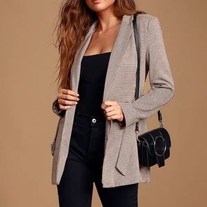 Houndstooth Belted Blazer